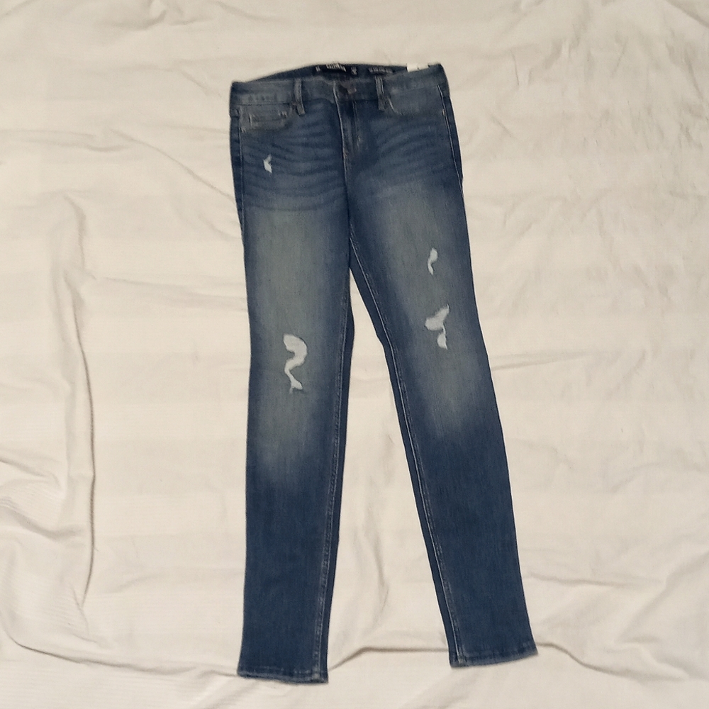NWT HOLLISTER MID RISE SUPER SKINNY JEANS JUNIOR WOMENS 5 R STRETCH DENIM PANTS